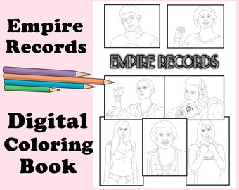 Empire Records Digital Coloring Book // Coloring Pages, Adult Coloring, 90s Nostalgia, Indoor Activity, Gift, Stocking Stuffer, Damn the Man