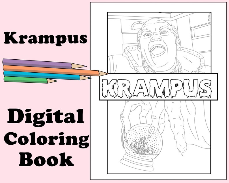 Krampus Digital Coloring Book // Christmas Color horror - Etsy