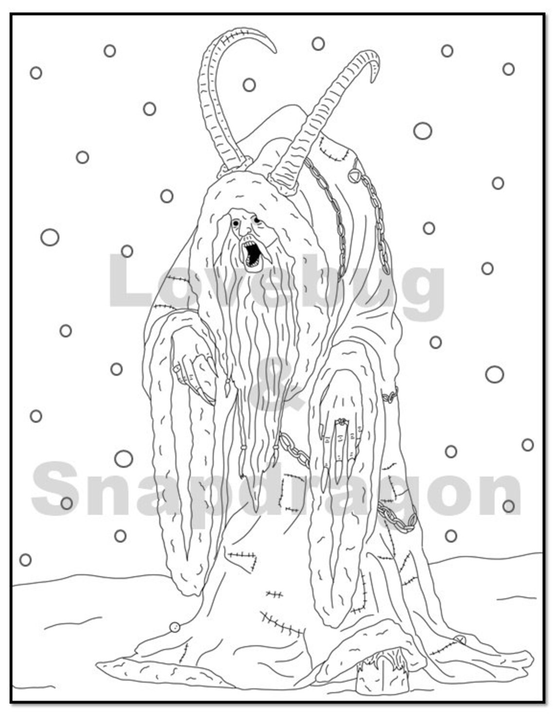 Krampus Digital Coloring Book // Christmas Color horror - Etsy