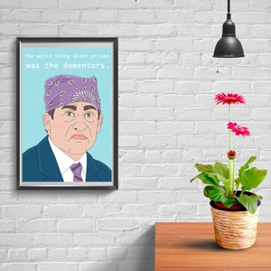Michael Scott Digital Print // The Office, Dunder Mifflin, Printable Wall Art, Poster, Gift, Digital Download, Prison Mike, Steve Carell