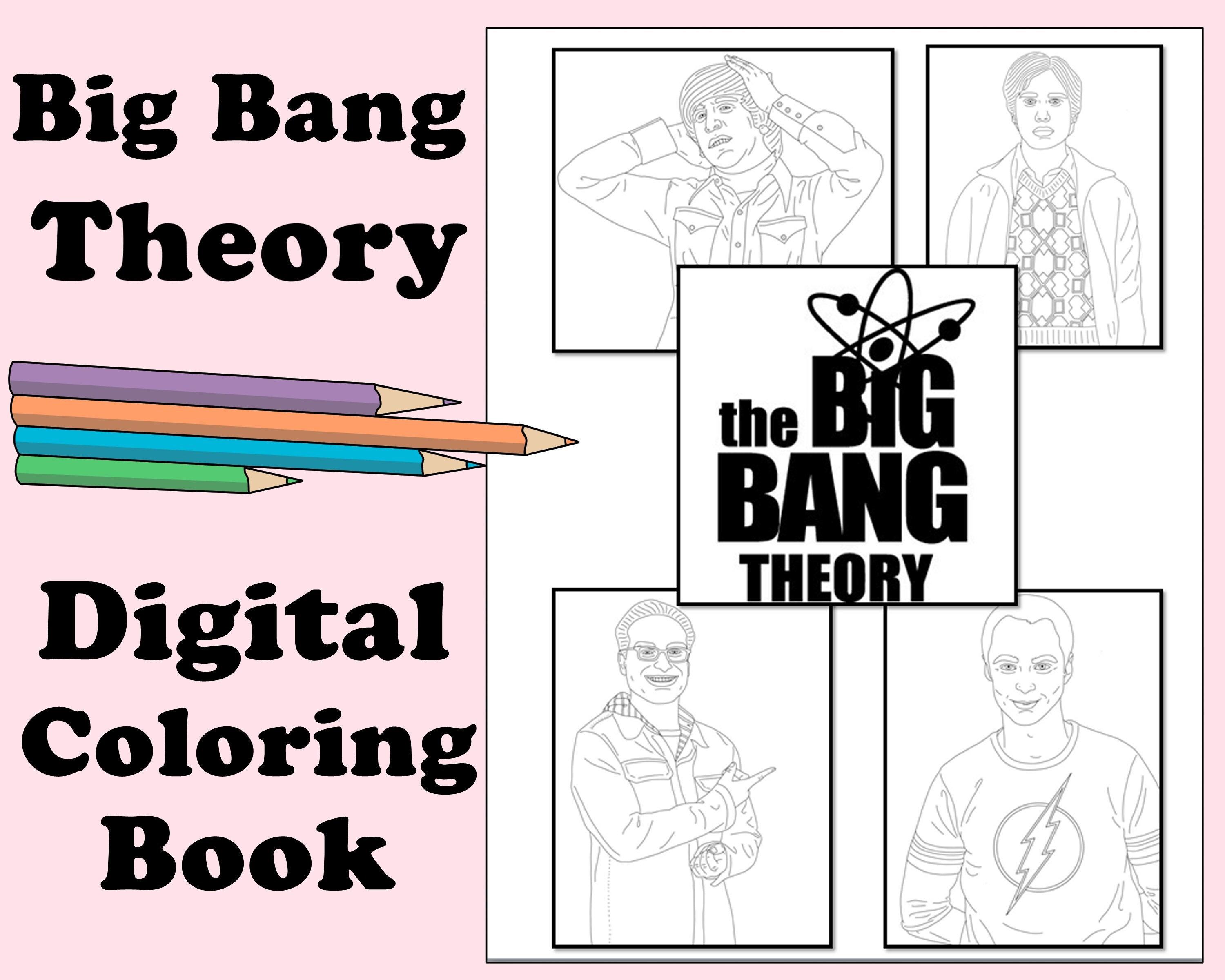 Big Bang Theory Coloring Book: Hand-drawn Character Pages