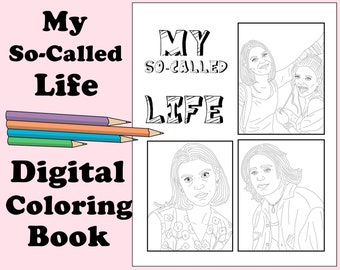 My So Called Life Coloring Book // Instant Print Digital PDF File, Travel Activity, Rainy Day Activity, Art Therapy, Coloring Page