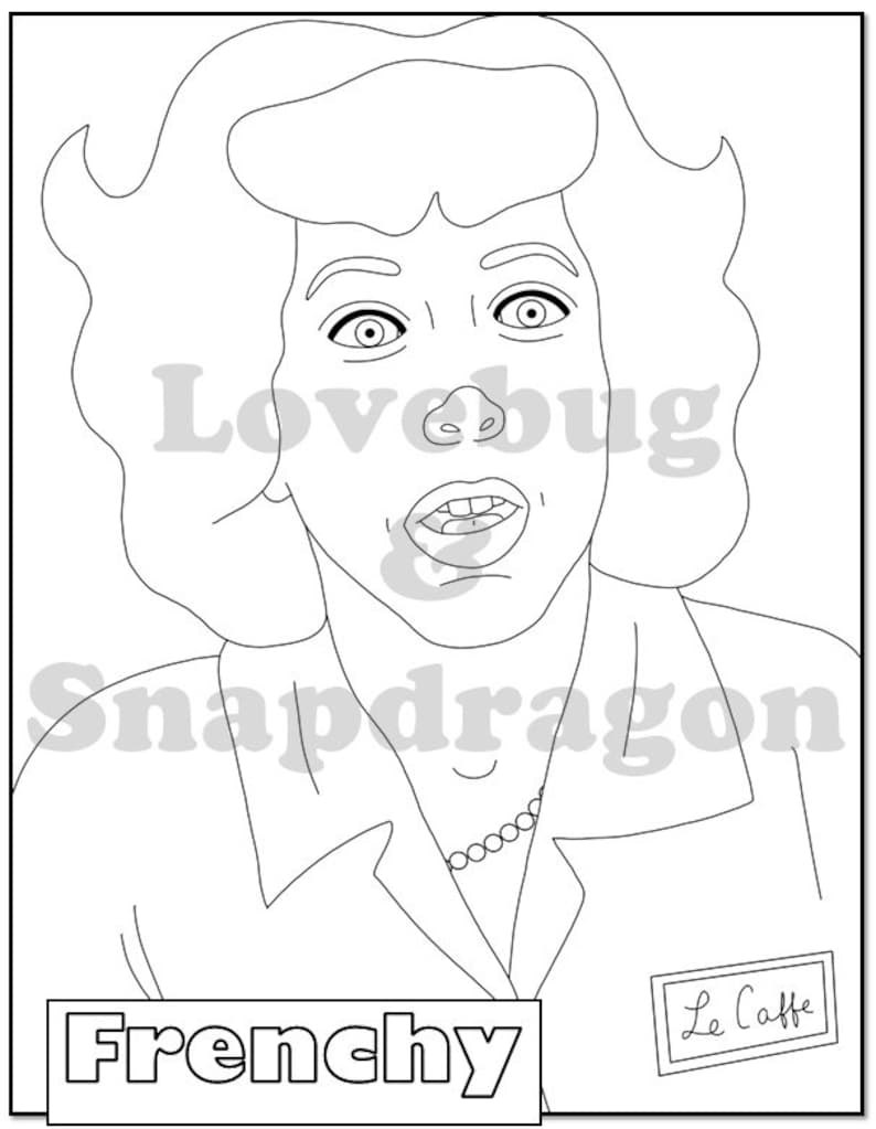Grease Digital Adult Coloring Book // Instant Print PDF - Etsy Canada