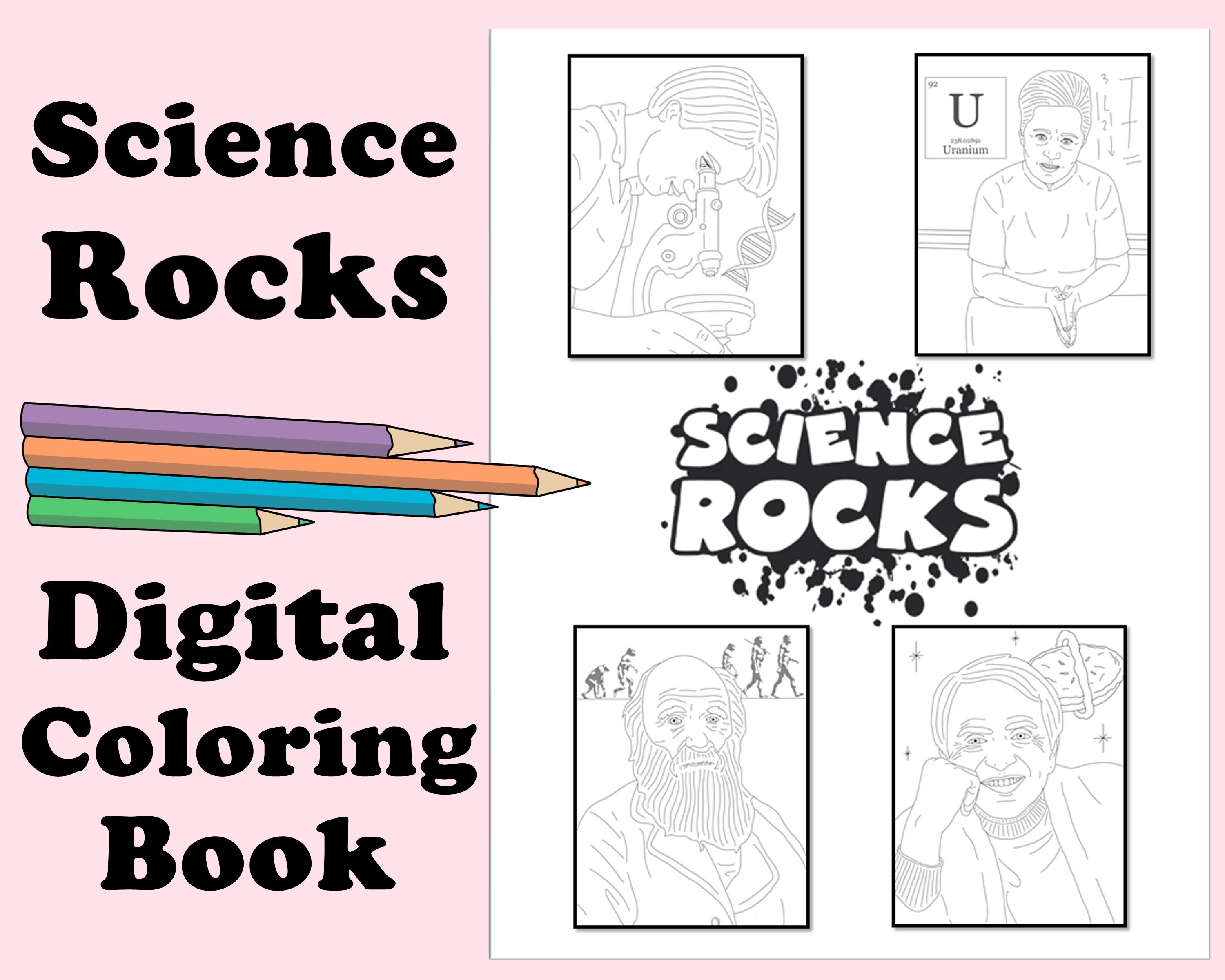 Download Famous Scientists Coloring Book Instant Printable Digital Etsy