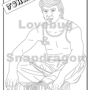 Dirty Dancing Digital Coloring Book // Instant Download, Printable PDF, Indoor Activity, Art Therapy, Coloring Pages, Romance, 80s, Swayze image 3