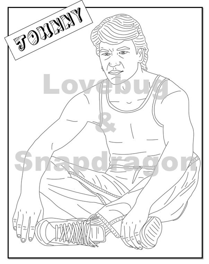 Dirty Dancing Digital Coloring Book // Instant Download, Printable PDF, Indoor Activity, Art Therapy, Coloring Pages, Romance, 80s, Swayze image 3