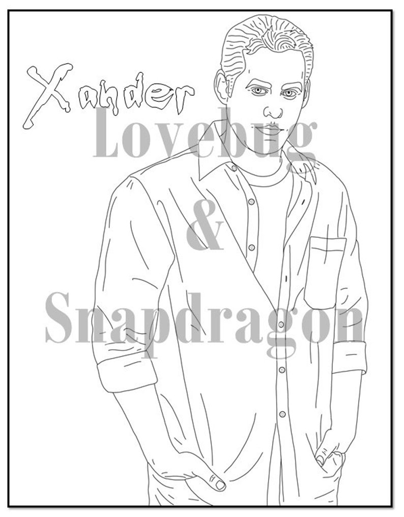 Buffy the Vampire Slayer Coloring Book // Instant Print Digital File, Travel Activity, Rainy Day Activity, Art Therapy, Coloring Pages image 3