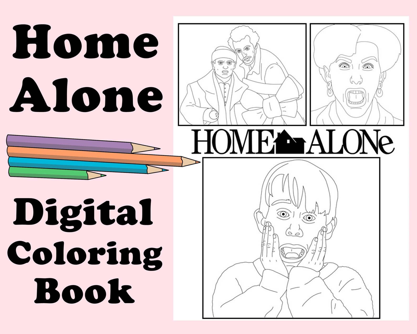 Buy Home Alone Digital Coloring Book // Instant Print PDF Kevin Online ...