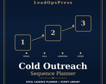 Planificateur de séquences de prospection à froid | Modèle de séquence d'emails B2B (Excel + scripts PDF)