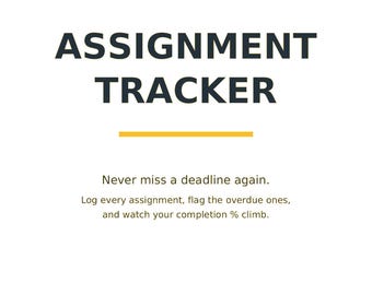 Opdrachtenoverzicht in Excel voor studenten | Inleverdata, meldingen voor te late inlevering + dashboard