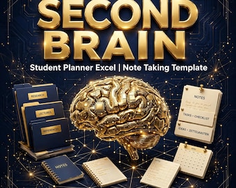 Planificador estudiantil en Excel / Plantilla para tomar notas / Sistema de organización del estudio / 2026