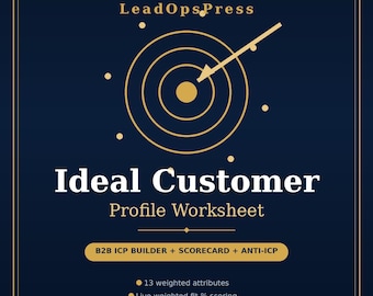 Ideal Customer Profile Worksheet | B2B ICP Template Excel | Target Account Definition Kit