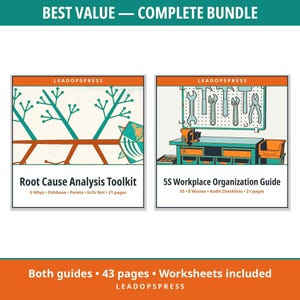 Kit de herramientas para la producción ajustada / Análisis de la causa raíz + Guía 5S (Descarga en PDF)