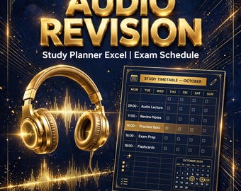 Revisieplanning sjabloon | Studieplanner Excel | Examenrooster | Studentenorganizer
