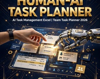 Plantilla de Excel para la gestión de tareas con IA / Planificador de tareas en equipo / Herramienta de delegación para gerentes / 2026
