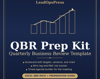 QBR Prep Kit | Quarterly Business Review Template Excel | Client Review Presentation Pack