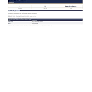 May include: A VSM SIPOC Template Pack digital document by LeadOpsPress. The layout includes a header, a summary table with 2 worksheets and 24 data rows, instructions on how to use the workbook, and a map listing VSM Canvas and SIPOC.