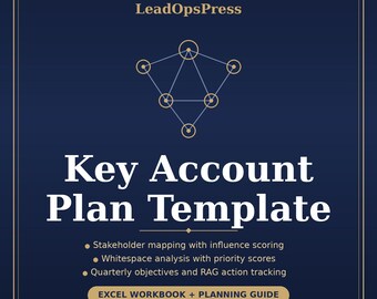 Key Account Plan Template Excel | Strategic Account Planning | B2B Account Manager Toolkit