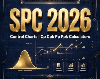 SPC Control Chart Excel 2026 | Cp Cpk Pp Ppk Calculator | Process Capability | Quality Tool