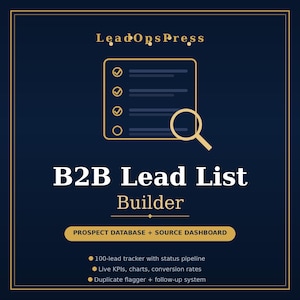Criador de lista de leads B2B | Rastreador de banco de dados de potenciais clientes (modelo em Excel)
