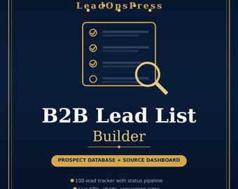 B2B Lead List Builder Excel | Prospect List Tracker | Lead Database Template