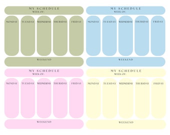 Minimalist Weekly Planner, Pastel Planner, Simple Planner, Weekly Agenda, Modern Minimalist Planner, Minimalist Agenda, Digital Download