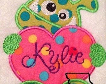 Love Monster Applique Machine Embroidery Design
