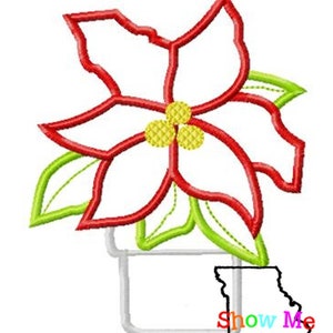 Poinsettia Applique Machine Embroidery Design image 2