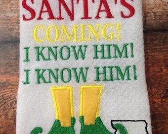 Santa I Know Him Applique Machine Embroidery Design