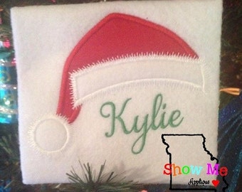 Santa Hat Applique Machine Embroidery Design