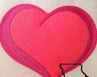Fancy Heart Applique Machine Embroidery Design