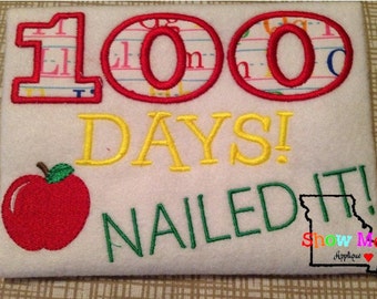 100 Days Applique Machine Embroidery Design