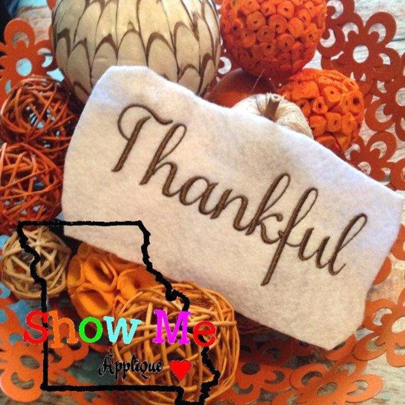 Thankful Embroidered Hat- Ivory/Green main image 0