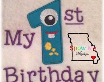 My First Birthday Applique Machine Embroidery Design