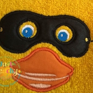 Masked Duck Face Applique Machine Embroidery Design