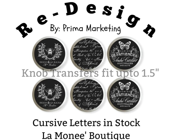 Redesign Knob Transfer - Cursive Letters- Home Decor by Prima Marketing ...