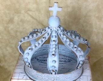 Large Crown  Metal, Ornamental Cake Topper, Decoration for Doll Santos, or Embellish it for Mixed Media Art project