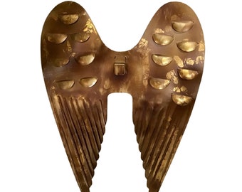 Angel Wings Large Antique Gold Finish