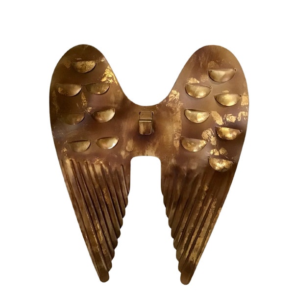 Angel Wings Large Antique Gold Finish Santos Cage Doll Accessory