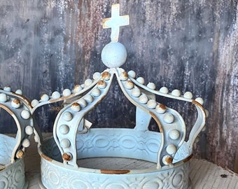 Crown Small Metal, Ornamental Cake Topper, Decoration for Doll Santos, or Embellish it for Mixed Media Art project