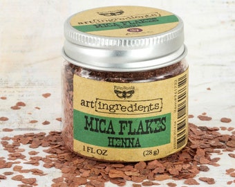 Henna- Mica Flakes by Prima Art Ingrediants, mixed media, scrapbooking, card making, resin, metal, jewelry, clay, pottery, wood, canvas