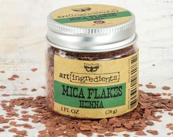 Henna- Mica Flakes by Prima Art Ingrediants, mixed media, scrapbooking, card making, resin, metal, jewelry, clay, pottery, wood, canvas