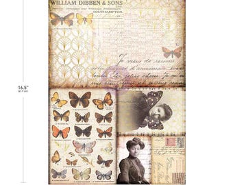 Re-Design, Decoupage Paper by Finnabair -Southhampton Butterflies- 1 Sheet A3, furniture, arts and crafts, home décor, scrapbooking