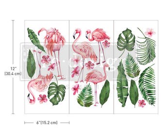 Flamingo Pink - Re Design - Décor Transfers - Home Decorating - Furniture - DIY - Rub On - 657369 -Small Transfer 3 Sheets 6 X 12 inches