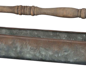 Spindle Handle Galvanized Tray- Home Decor