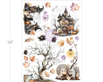 Bewitched Collection A4 Transfer Sheet 8.3 X 11.7 inches - Re Design - Décor Transfers - DIY - Mixed Media - Rub On - Small Transfers