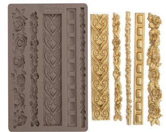 Elegant Borders - Re-Design Mold by Prima for mixed media art, home decor, candy, food, wedding cake