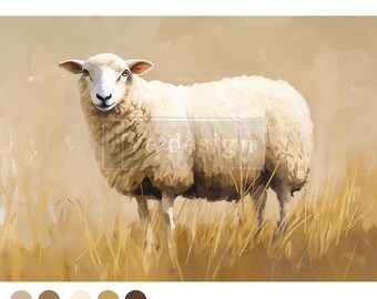 Pasture of Dreams decoupage fiber paper A3- 1 sheet 11.7" x 16.5" inches by Re-Design