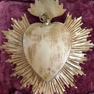 Flaming Heart Lockett, Antiqued Gold Finish image 3