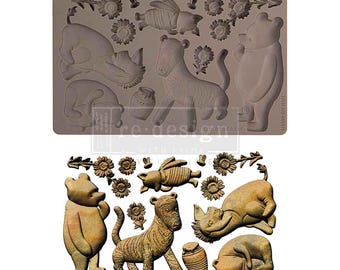 Olde Bear Lane Re-design Mold by Prima for mixed media art, home decor, candy, food, wedding cake